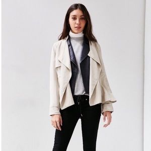 UO Silence + Noise Taupe Kirra Swing Trench Coat